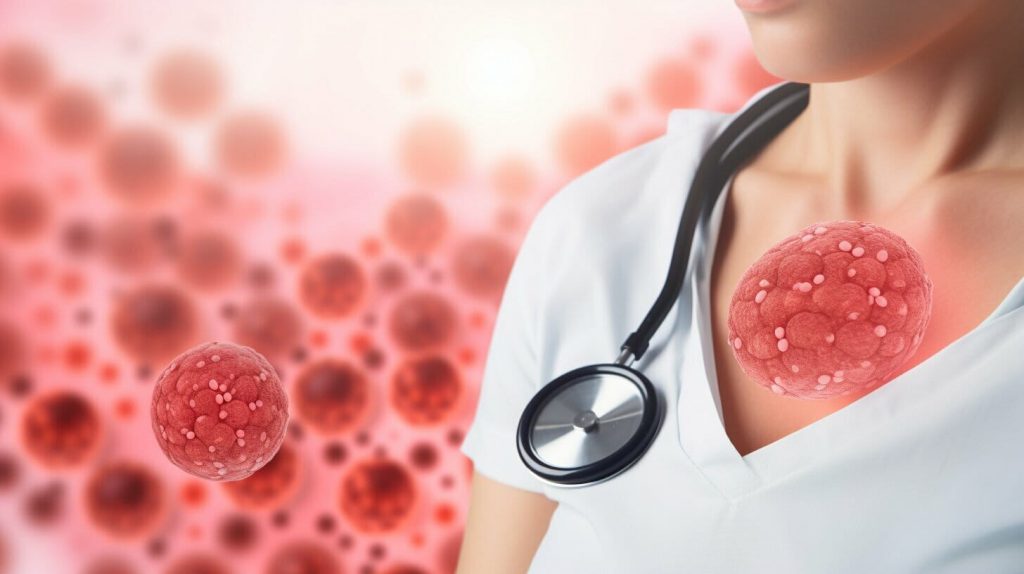 red circle on breast